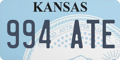 KS license plate 994ATE
