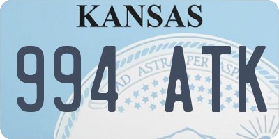 KS license plate 994ATK