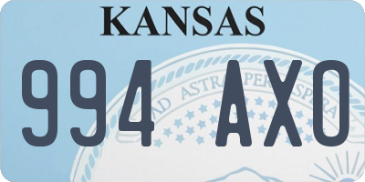 KS license plate 994AXO