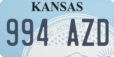 KS license plate 994AZD