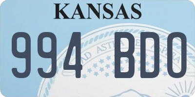 KS license plate 994BDO