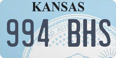 KS license plate 994BHS