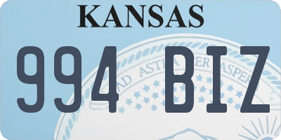 KS license plate 994BIZ