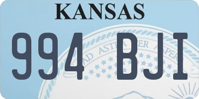KS license plate 994BJI