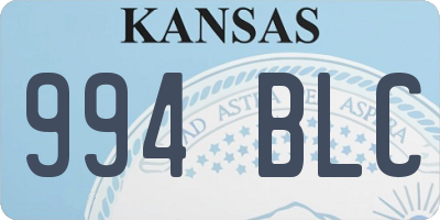 KS license plate 994BLC