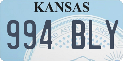 KS license plate 994BLY