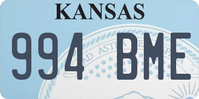 KS license plate 994BME
