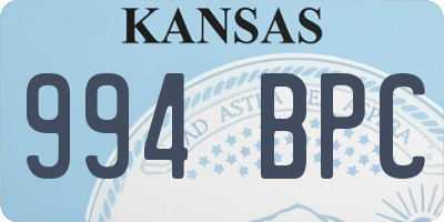 KS license plate 994BPC