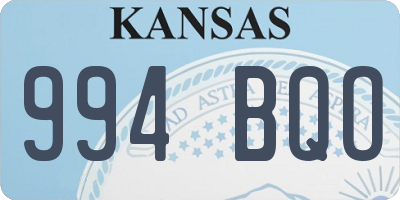 KS license plate 994BQO