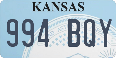 KS license plate 994BQY