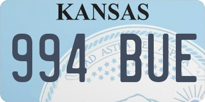 KS license plate 994BUE