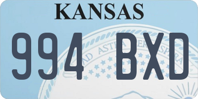 KS license plate 994BXD