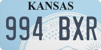 KS license plate 994BXR