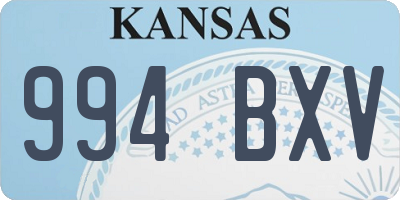KS license plate 994BXV