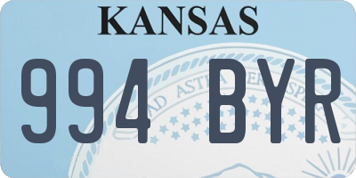 KS license plate 994BYR