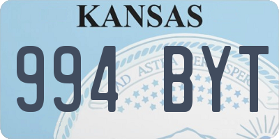 KS license plate 994BYT