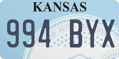 KS license plate 994BYX