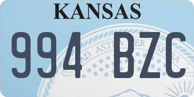 KS license plate 994BZC