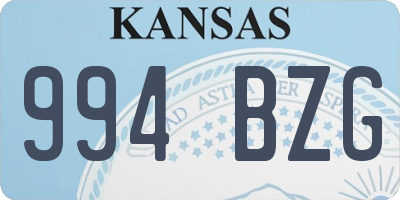 KS license plate 994BZG