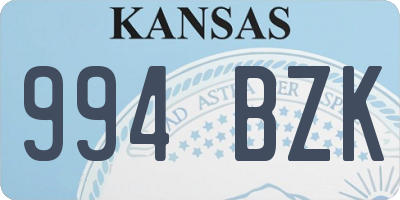 KS license plate 994BZK