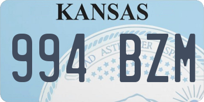 KS license plate 994BZM