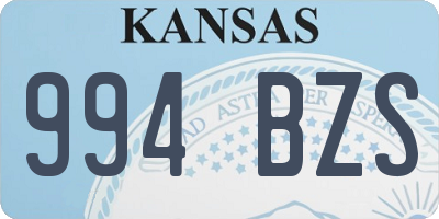 KS license plate 994BZS