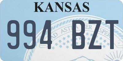 KS license plate 994BZT