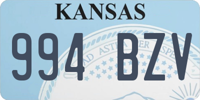 KS license plate 994BZV