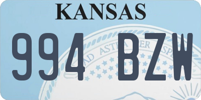 KS license plate 994BZW
