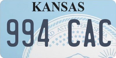 KS license plate 994CAC