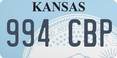 KS license plate 994CBP