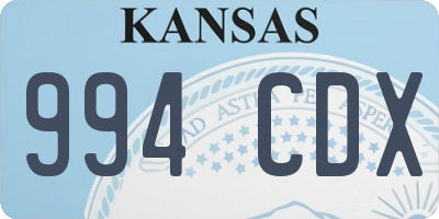 KS license plate 994CDX