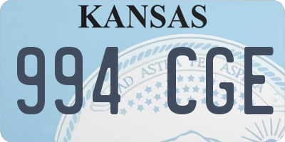 KS license plate 994CGE