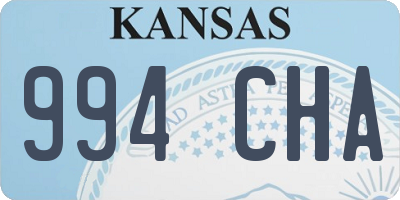 KS license plate 994CHA