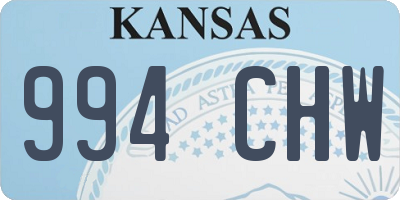 KS license plate 994CHW