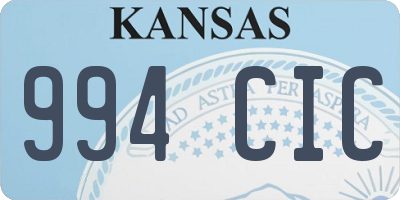 KS license plate 994CIC