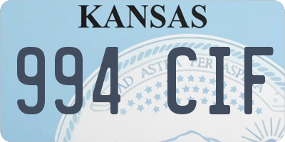 KS license plate 994CIF
