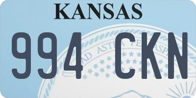 KS license plate 994CKN