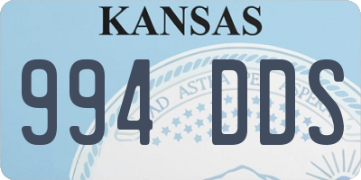KS license plate 994DDS