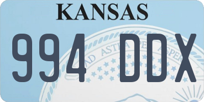 KS license plate 994DDX