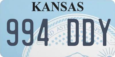 KS license plate 994DDY