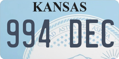 KS license plate 994DEC