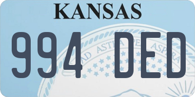KS license plate 994DED