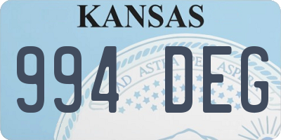 KS license plate 994DEG