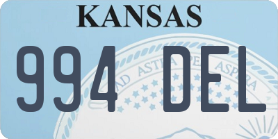 KS license plate 994DEL