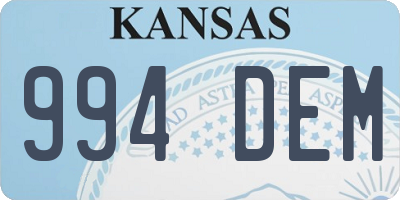 KS license plate 994DEM