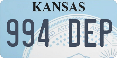 KS license plate 994DEP