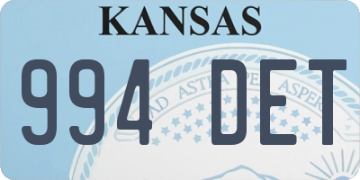 KS license plate 994DET