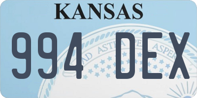KS license plate 994DEX