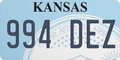 KS license plate 994DEZ